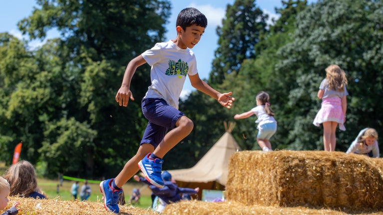 Straw bale fun at Summer of Play